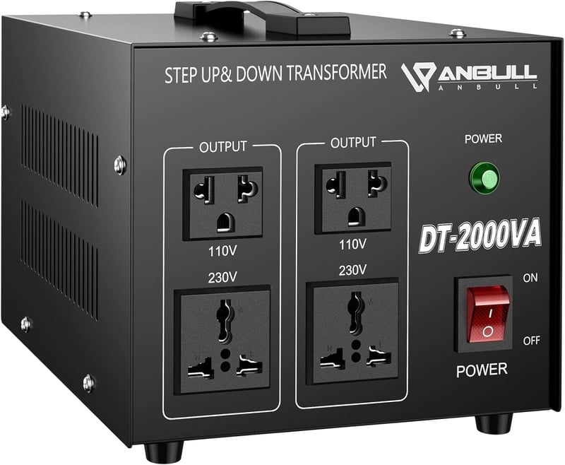 Anbull DT-2000W Toroid Transzformátor Feszültségátalakító - 110V-230V Konverter, Fel-Le Átalakító, 50-60 Hz, 2000VA Teljesítmény