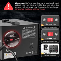 Anbull DT-2000W Toroid Transzformátor Feszültségátalakító - 110V-230V Konverter, Fel-Le Átalakító, 50-60 Hz, 2000VA Teljesítmény 4