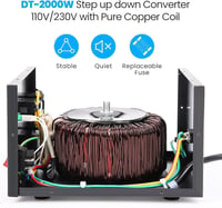 Anbull DT-2000W Toroid Transzformátor Feszültségátalakító - 110V-230V Konverter, Fel-Le Átalakító, 50-60 Hz, 2000VA Teljesítmény 3