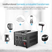 Anbull DT-2000W Toroid Transzformátor Feszültségátalakító - 110V-230V Konverter, Fel-Le Átalakító, 50-60 Hz, 2000VA Teljesítmény 5