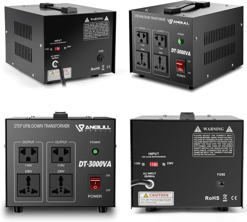 Anbull DT-3000W Toroid Transzformátor - Feszültségátalakító 110V-230V Között, Kétirányú Konverter, 50-60 Hz
