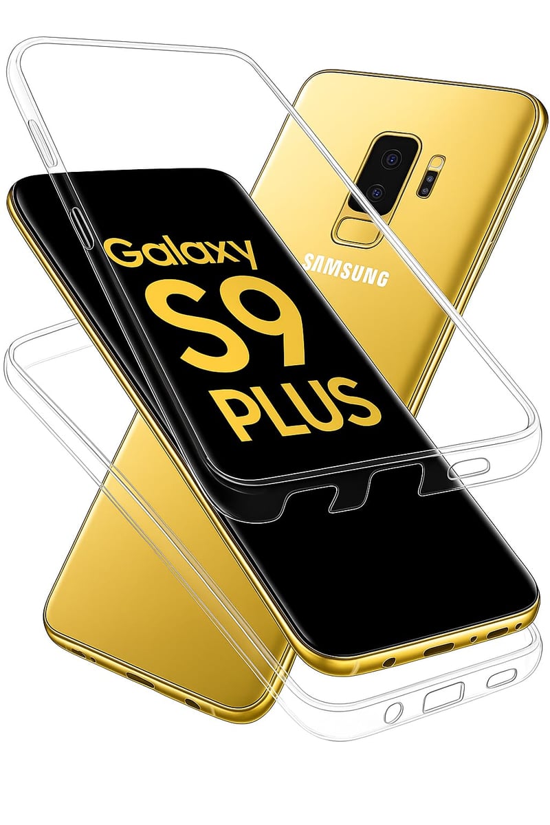 Ancile 360-stupňový priehľadný kryt pre Samsung Galaxy S9 Plus so zabudovanou ochranou displeja, nárazuvzdorný TPU silikón, kompletná ochrana prednej a zadnej strany
