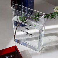 ANCLLO Akril Könyv Váza Virágokhoz, Átlátszó Minimalist Dekoráció 5