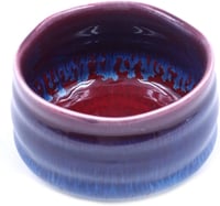 ANCLLO Japán Kézműves Matcha Tálka Chawan - Hagyományos Teaszertartáshoz - Lila-Piros Mázzal - Kerámia Teáscsésze 1