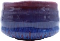 ANCLLO Japán Kézműves Matcha Tálka Chawan - Hagyományos Teaszertartáshoz - Lila-Piros Mázzal - Kerámia Teáscsésze 2