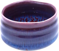 ANCLLO Japán Kézműves Matcha Tálka Chawan - Hagyományos Teaszertartáshoz - Lila-Piros Mázzal - Kerámia Teáscsésze 3
