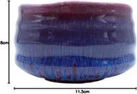 ANCLLO Japán Kézműves Matcha Tálka Chawan - Hagyományos Teaszertartáshoz - Lila-Piros Mázzal - Kerámia Teáscsésze 8