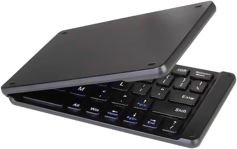ANCLLO Vezeték nélküli összecsukható Bluetooth billentyűzet, ultra vékony, újratölthető, iOS Android Windows kompatibilis