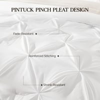 Andency Fehér Csíkos Paplanhuzat Szett Full méret (79x90 inch), 3 részes, 1 steppelt paplan és 2 párnahuzat, mikroszálas töltőanyag 5