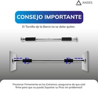 Andes Állítható Húzódzkodó Rúd 65-93 cm, 200 kg Terhelhetőség 7