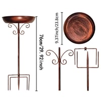 Suport pentru adăpătoare de păsări din metal Andiwa pentru grădină, bol vintage pentru hrănirea păsărilor cu bază cu 5 picioare, decor cu frunze, ornament pentru grădină și terasă 3