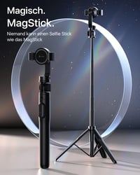 andobil Mágneses Szelfibot Állvány MagSafe Kompatibilis, Bluetooth Távirányítóval, 160 cm-ig Kihúzható Tripod iPhone 16/15/14/13 Telefonokho 2