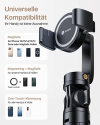 andobil Mágneses Szelfibot Állvány MagSafe Kompatibilis, Bluetooth Távirányítóval, 160 cm-ig Kihúzható Tripod iPhone 16/15/14/13 Telefonokho 6