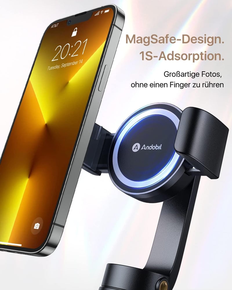 andobil Mágneses Szelfibot Állvány MagSafe Kompatibilis, Bluetooth Távirányítóval, 160 cm-ig Kihúzható Tripod iPhone 16/15/14/13 Telefonokho