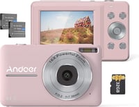 Andoer 44MP digitális fényképezőgép 1080P videó 16X zoom 32GB memóriakártya 1
