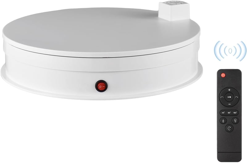 Andoer Elektromos Forgótálca 30 cm - 360° Forgatható LED Világítással, 60 kg Teherbírással, Távirányítóval - Ékszer, Termék Bemutató, Fotózás