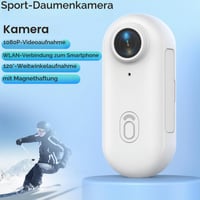 Mini akčná kamera Andoer 1080P WiFi športová kamera so 120° širokým uhlom záberu, magnetickým popruhom na krk, vodotesným puzdrom a 32GB TF kartou, biela 4