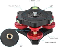 Andoer Tripod Leveling Base Alumínium Szintezővel Canon Nikon Sony DSLR Kamerához 5