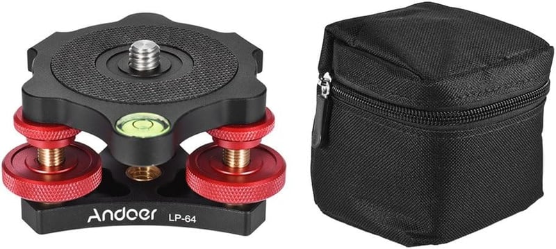 Andoer Tripod Leveling Base Alumínium Szintezővel Canon Nikon Sony DSLR Kamerához