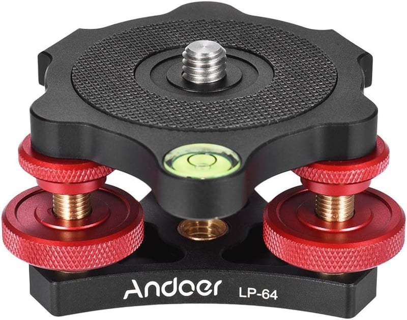 Andoer Tripod Leveling Base Alumínium Szintezővel Canon Nikon Sony DSLR Kamerához