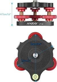 Andoer Tripod Leveling Base Alumínium Szintezővel Canon Nikon Sony DSLR Kamerához 4