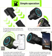Andoer Vezeték Nélküli WiFi Teleszkóp Kamera - 4K Videó és Fotó Rögzítés, Beépített Akkumulátor, 1,25 Hüvelykes Okulár, Hordozható 3
