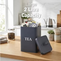 Set de 3 recipiente pentru ceai, cafea și zahăr Andrew James, cutii metalice de bucătărie din oțel inoxidabil cu finisaj sablat, stil vintage 3