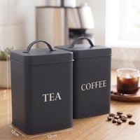 Set de 3 recipiente pentru ceai, cafea și zahăr Andrew James, cutii metalice de bucătărie din oțel inoxidabil cu finisaj sablat, stil vintage 8