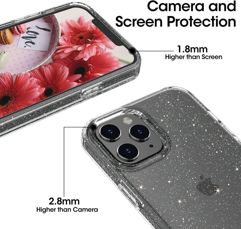 Andwing iPhone 12 Pro Max Átlátszó Csillogó Tok - Kristály TPU Védőtok Ütésálló Karcolásvédő Vékony Mobiltok 6.7"