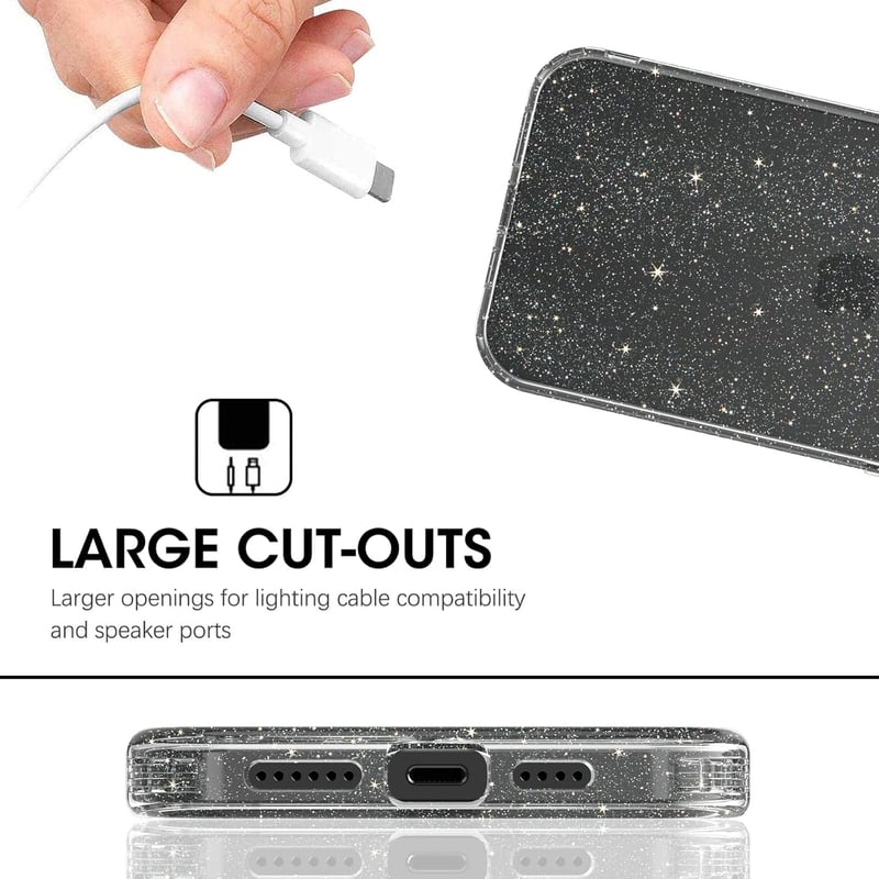 Andwing iPhone 12 Pro Max Átlátszó Csillogó Tok - Kristály TPU Védőtok Ütésálló Karcolásvédő Vékony Mobiltok 6.7"