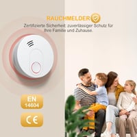 Andyssey Füstérzékelő 10 Év Élettartam Mágneses Tartóval, DIN EN14604 Tanúsított, Fotoelektromos Szenzor, 85 dB Riasztás, 2 db 2