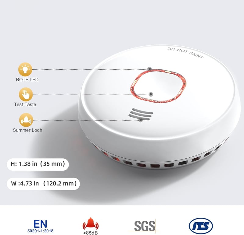 Andyssey Füstérzékelő Hálózati 10 Év Akkumulátor DIN 14604 2db
