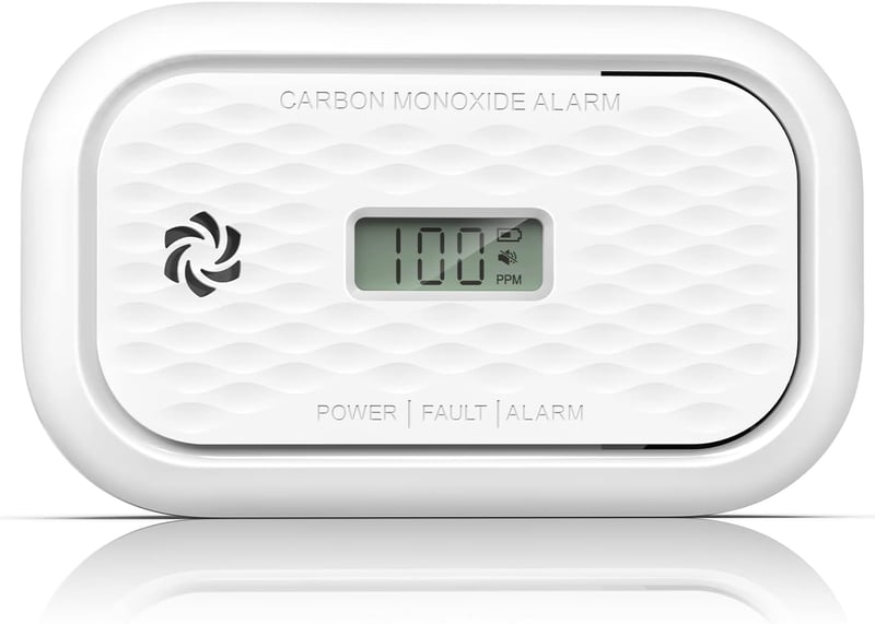 Andyssey ZA326 Szén-monoxid Érzékelő LCD Kijelzővel, Hordozható CO Riasztó Cserélhető Elemmel, 10 Éves Szenzor, 85 dB Hangerő
