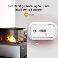 Andyssey ZA326 Szén-monoxid Érzékelő LCD Kijelzővel, Hordozható CO Riasztó Cserélhető Elemmel, 10 Éves Szenzor, 85 dB Hangerő 4