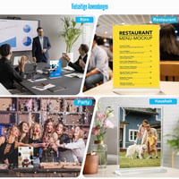 Aneco set 3 suporturi tip T A4, suport meniu vertical față-verso, suport acrilic pentru masă, tăbliță plexiglas pentru restaurante, cafenele, birouri 4