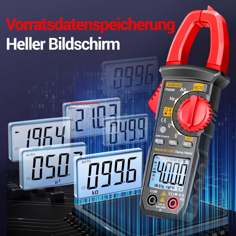 ANENG PN200 Digitális Lakatfogó Multiméter TRMS Auto Range AC/DC Áram Feszültség Mérő