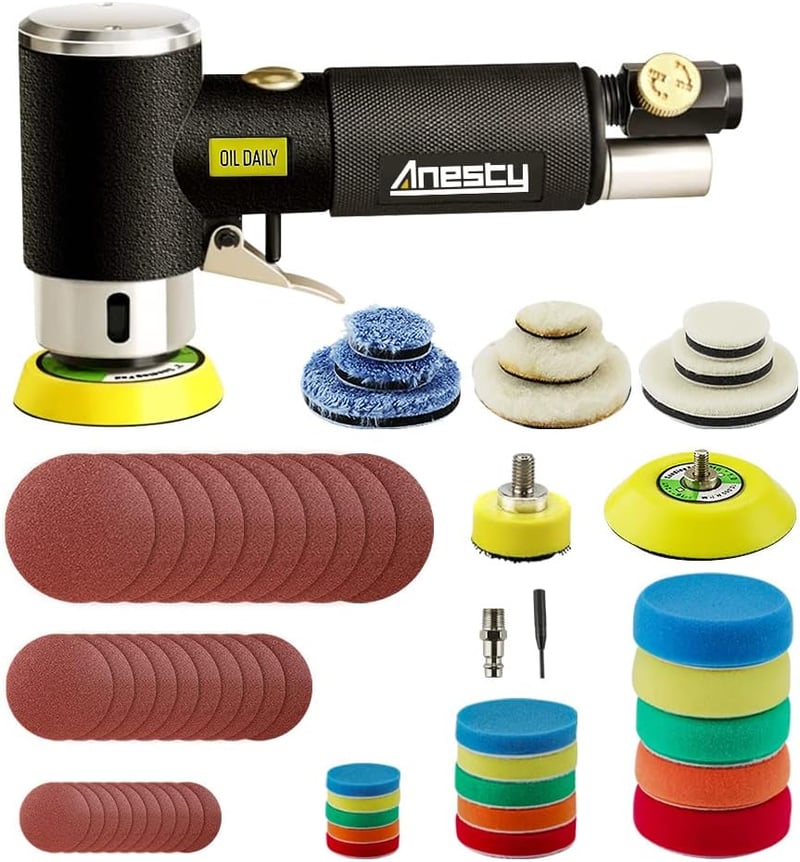Anesty 25-75 mm Pneumatikus Orbitális Csiszoló Autó Polírozó Gép