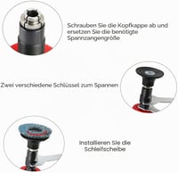 Anesty pneumatikus sarokcsiszoló szett 6mm és 3mm tokmánnyal 20 korongos készlettel 6