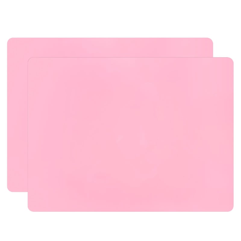 ANEWISH 2 ks silikónová prestieracia podložka pre deti, protišmyková, umývateľná, žiaruvzdorná podložka na stôl, so zvieracím motívom, 40x30 cm, ružová