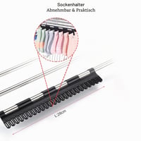 ANEWSIR Radiátorový sušiak na bielizeň 51-95 cm, Skladací nástenný sušiak z nehrdzavejúcej ocele na balkón, Výsuvný závesný sušiak, so vetruodolným držiakom na ponožky 6