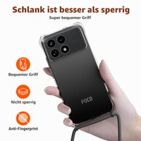 Husă ANFAIRLACE pentru Xiaomi 15 cu lanț - Husă de telefon verde cu lănțișor pentru purtat la gât 5