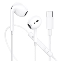 Căști cu fir USB-C Anferu pentru iPhone 15, 16, 17 Plus, Pro, Max, Air, cu microfon stereo HiFi, compatibile cu iPad Pro, Mini și Samsung S25, S24, S23 1