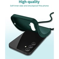 Anfire kryt na Xiaomi 15 s popruhom na krk, magnetický silikónový obal na telefón kompatibilný s MagSafe, s nastaviteľnou a odnímateľnou retiazkou, tmavozelený 4