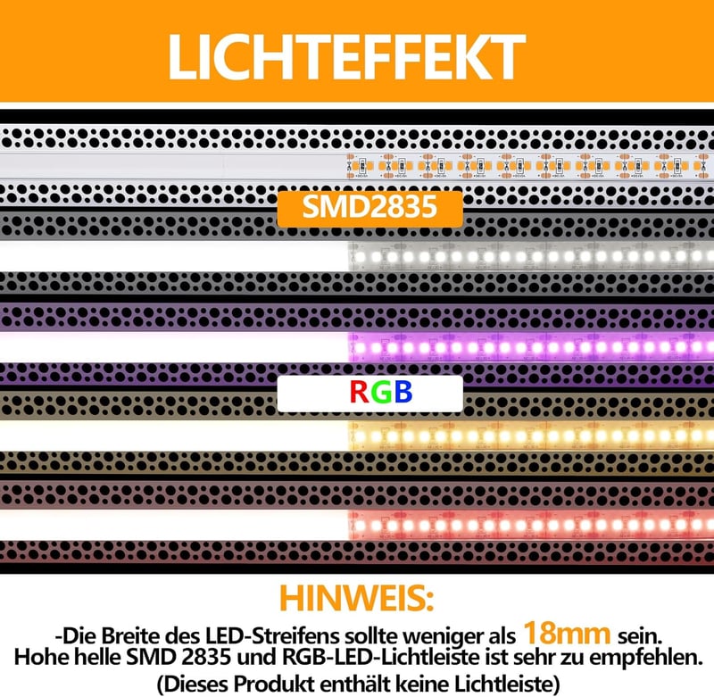 Angdarun LED Gipszkarton Profil 18 mm-es LED Szalagokhoz, 10 db x 1 Méteres Alumínium Diffúzor Szett Falra és Mennyezetre, Philips Hue Kompa