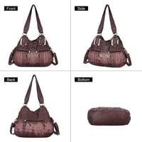 Angel Barcelo Női Hobo Táska PU Bőr Válltáska Crossbody Kézi Táska Lila Színben 5