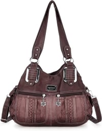 Angel Barcelo Női Hobo Táska PU Bőr Válltáska Crossbody Kézi Táska Lila Színben 1