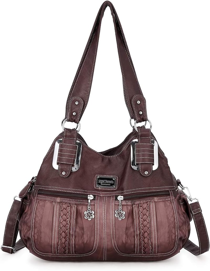 Angel Barcelo Női Hobo Táska PU Bőr Válltáska Crossbody Kézi Táska Lila Színben