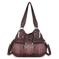 Dámska hobo kabelka Angel Barcelo, PU kožená taška cez rameno, crossbody kabelka, fialová farba 1