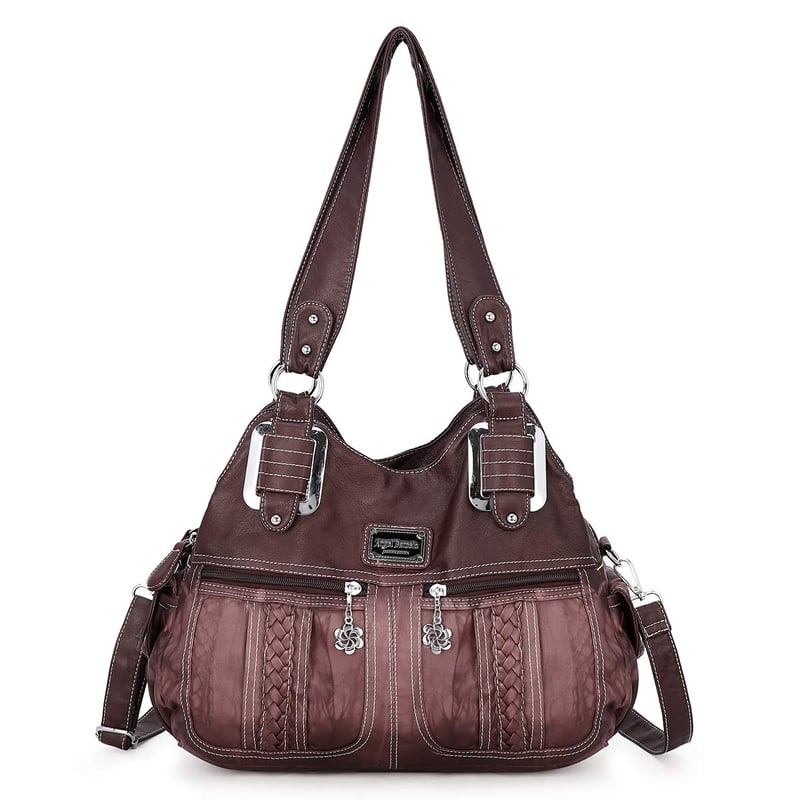 Dámska hobo kabelka Angel Barcelo, PU kožená taška cez rameno, crossbody kabelka, fialová farba
