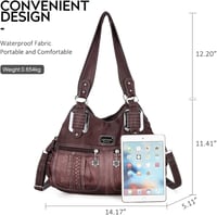Angel Barcelo Női Hobo Táska PU Bőr Válltáska Crossbody Kézi Táska Lila Színben 4